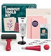 Linocut Tools Block Printing Kit: Stamp Carving Printmaking Kit Supplies with Ink, Rubber Blocks,...