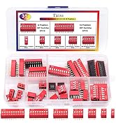 Taiss 35PCS DIP Switch Assorted Kit 1 2 3 4 6 8 10 Position 2.54mm Double Row On Off DIP Switches...