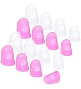 Wisdompro 16 Pcs Finger Tips, 4 Sizes Silicone Thimble Fingertip Grips Finger Protectors Pads Cov...