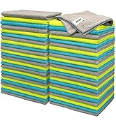 FIXSMITH Microfiber Cleaning Cloth - Pack of 50, Microfiber Towels for Cars 16 x 12 in, Highly Ab...