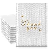 Jowlroel Thank You Bubble Mailers 4x8'' 50 Pack, Self Sealing Padded Envelopes, Strong Adhesion B...