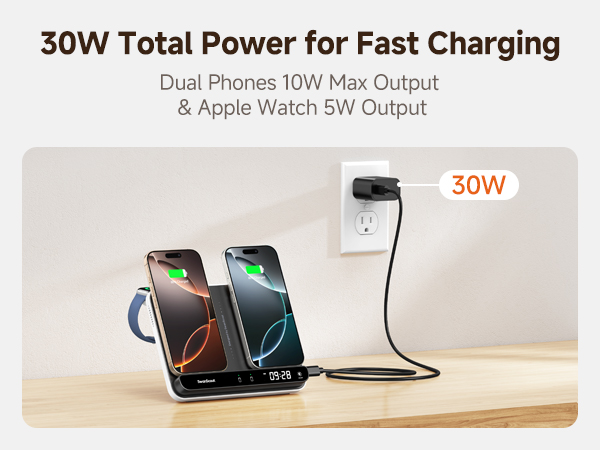 2 phone wireless charging station