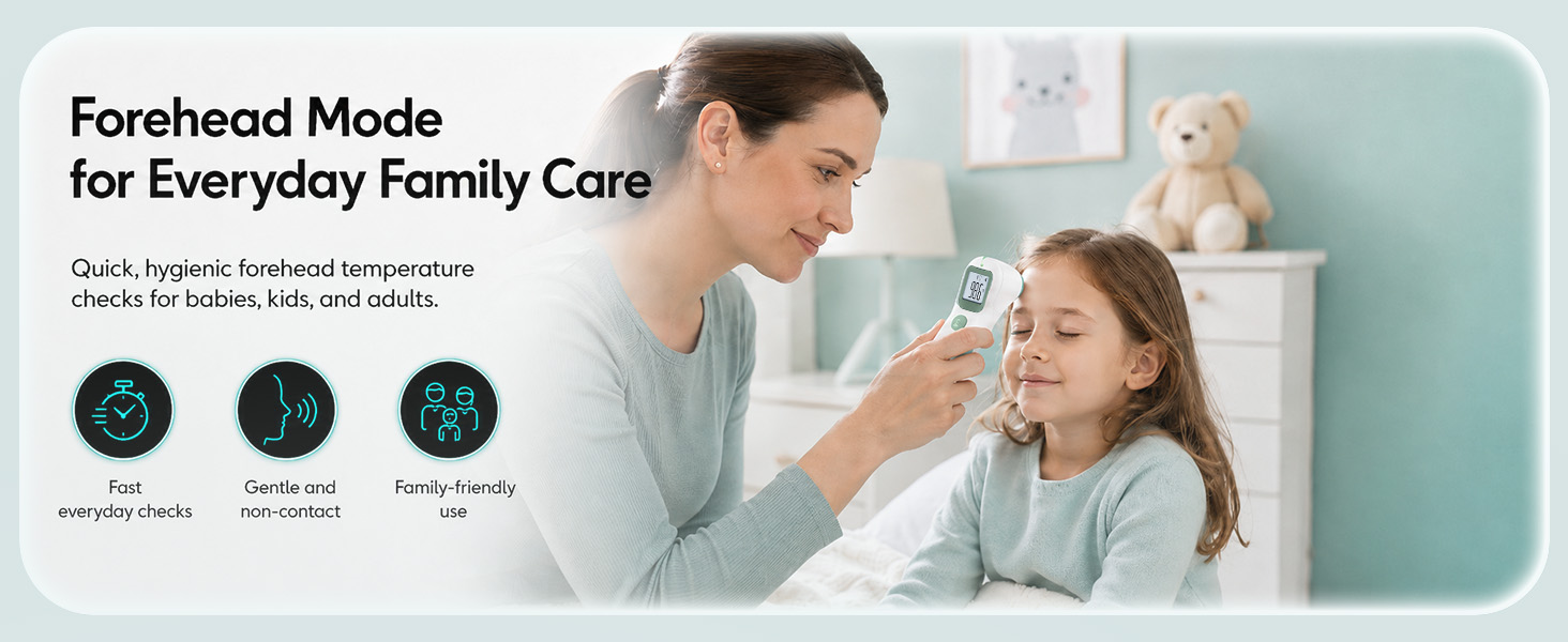 SimpliCare FC-IR206 infrared thermometer with forehead and object mode features