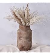 9.8" Ceramic Rustic Vase, Farmhouse Vase for Home Decor, Terracotta Decorative Vase and Vintage v...