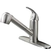 Ufaucet Stainless Steel Kitchen Faucet Brushed Nickel,Small Single Handle Pull Out Kitchen Sink F...