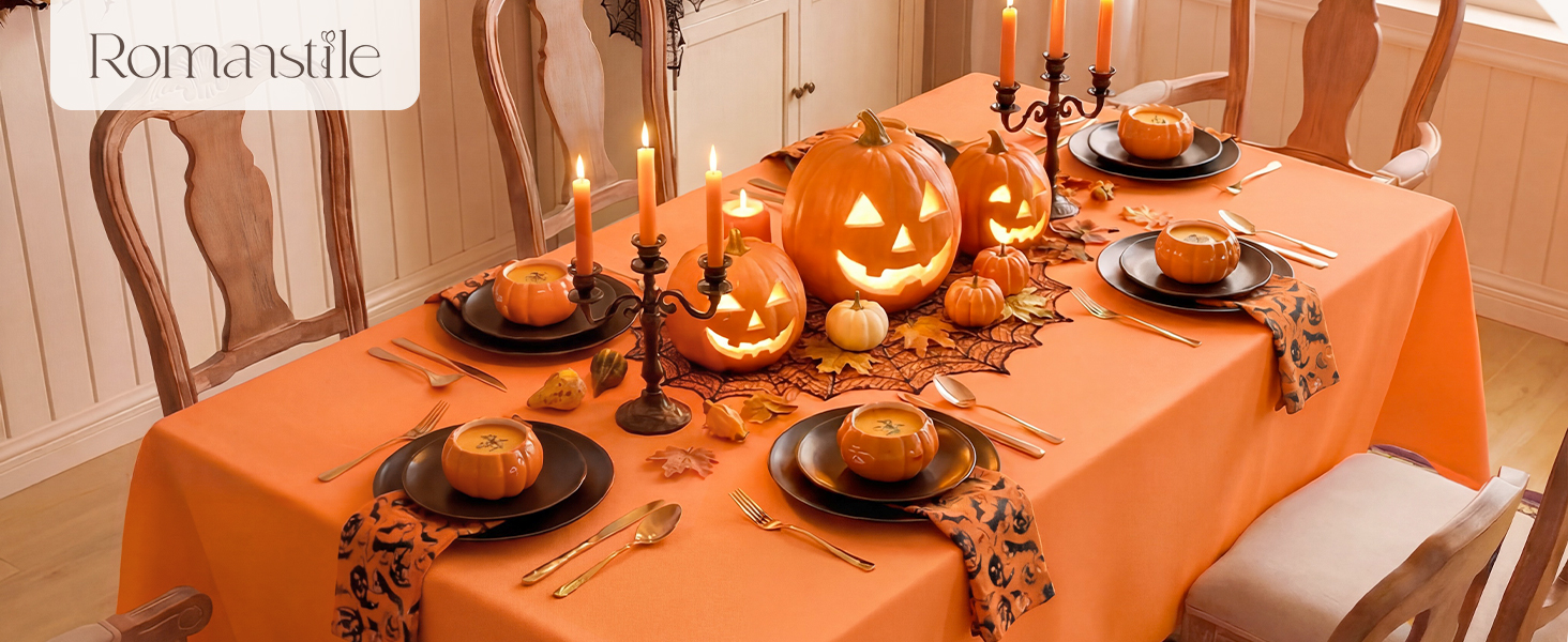 Halloween, Fall, Orange, Tablecloths