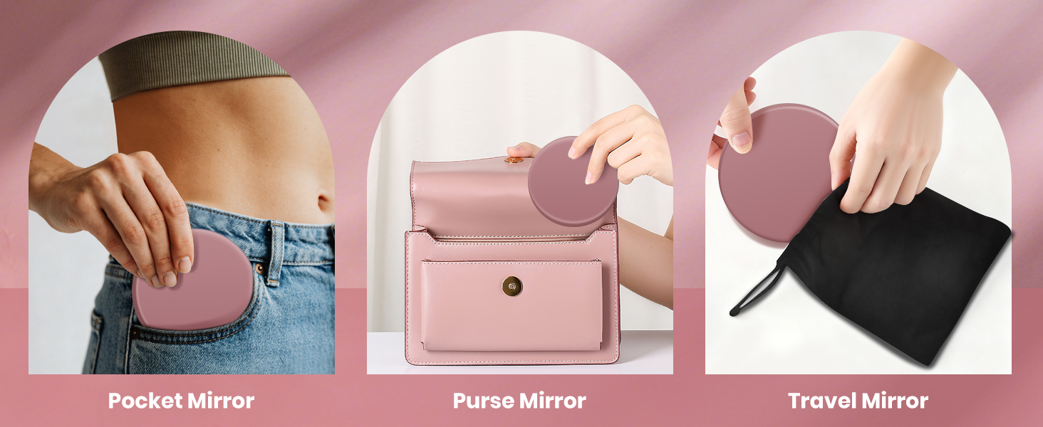 hand mirror; desk mirror
