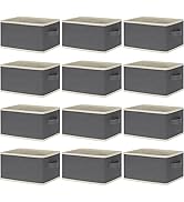 LHZK 12 Pack Storage Baskets for shelves, Fabric Collapsible Gift Storage Bins for Organizing, Sh...