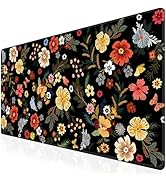 iCasso Extended Gaming Mouse Pad (35.4x15.7 in), Large Stable Rubber Base Mousepad with Stitched ...