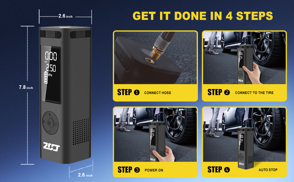 tire inflator portable air compressor tire inflator air pump for car tires