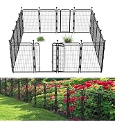 Decorative Garden Fence 40in(H) x34.7ft(L) with 2 Gates, Thicken 16 Pack Rustproof Metal No Dig F...