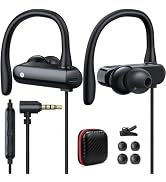 5.9FT Long Cord Wired Earbuds for Chromebook Laptop, 3.5mm Jack Plug Over Ear Hook Headphones for...
