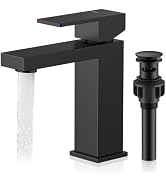 KENES Matte Black Single Handle Bathroom Sink Faucet, Stainless Steel Vanity Faucet for Bathroom ...