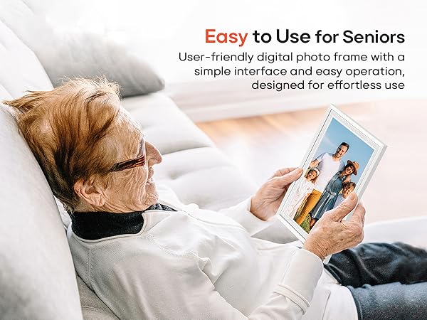 frameo digital picture photo video frame smart wifi HD IPS touch screen slideshow 32GB auto rotate