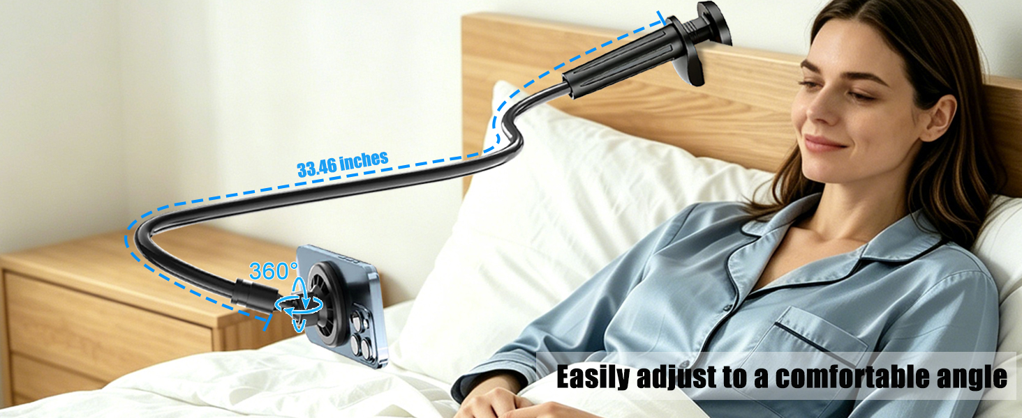 magnetic gooseneck phone holder for bed