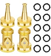 AUTOMAN Brass Hose Nozzle - High Pressure Jet Nozzle 4 Count (2 Set), Heavy Duty Water Hose Spray...