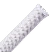 25ft - 1/2 inch PET Expandable Braided Sleeving – White – Alex Tech Braided Cable Sleeve