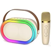 HWWR Karaoke Machine for Adults & Kids, Mini Portable Bluetooth Karaoke Speaker with Wireless Mic...