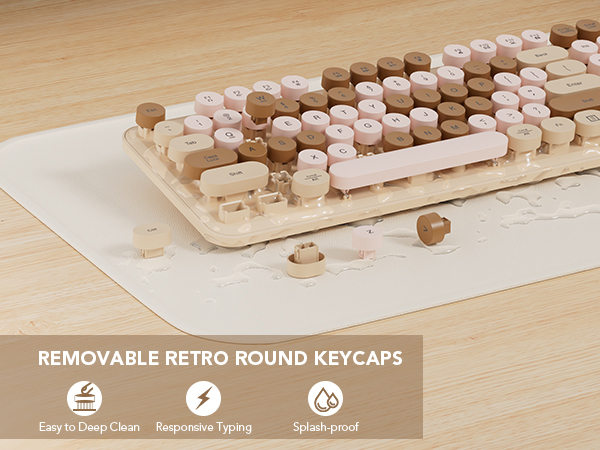 Removable floating round keycaps fit fingertips responsive bedroom office travel Essential College