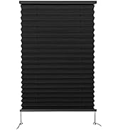 Dulepax RV Blinds,RV Pleated Shades,RV Blinds Pleated Shades, 17" W x 24" L Black RV Window Shade...