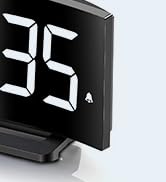 GOLOZA Digital Alarm Clocks for Bedrooms, Digital Clock with Modern Curved Design, Conspicuous 6 ...