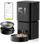 DUDUPET Automatic Cat Feeder, 5G WiFi APP Control Automatic Pet Feeder, 5L Cat Dry Food Dispenser...