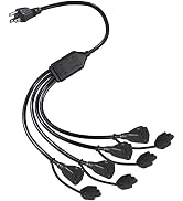 KUNCAN 4-Outlet Power Splitter Cord - 3 Prong 1 to 4 Way Male to Female Multi Plug Adapter, 1.5FT...