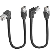LANMINGLEL Short 90 Degree Cat5e Ethernet Cable Cat 5e LAN Extended Cable RJ45 Male to Male Netwo...