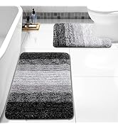 Arotive Bathroom Rugs Sets 2 Piece, Shaggy Soft and Absorbent Microfiber Bath Rugs and U-Shaped C...
