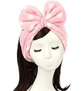 Shintop Women Fashion Lovely Soft Carol Fleece Bowknot Bow Makeup Cosmetic Shower Elastic Hair Ba...