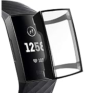 PINHEN Compatible with Fitbit Charge 4 3 Screen Protector - TPU Clear Shockproof Full-Around Prot...