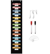 ANCOMEDO 14 Pockets Storage Pocket Chart with 14 Nametag Pockets,Hanging Wall File Organizer for ...