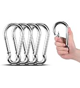 Large Carabiner Clip Hooks, 4pcs 7 inch Carabiners Heavy Duty, 304 Stainless Steel Spring Snap Ho...