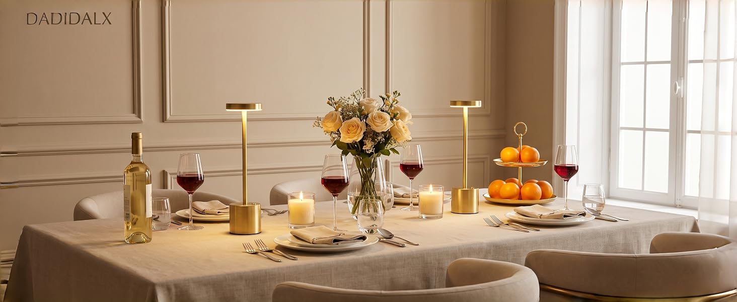 No need for additional sockets; soft lighting, simple design; a perfect companion for dining tables.