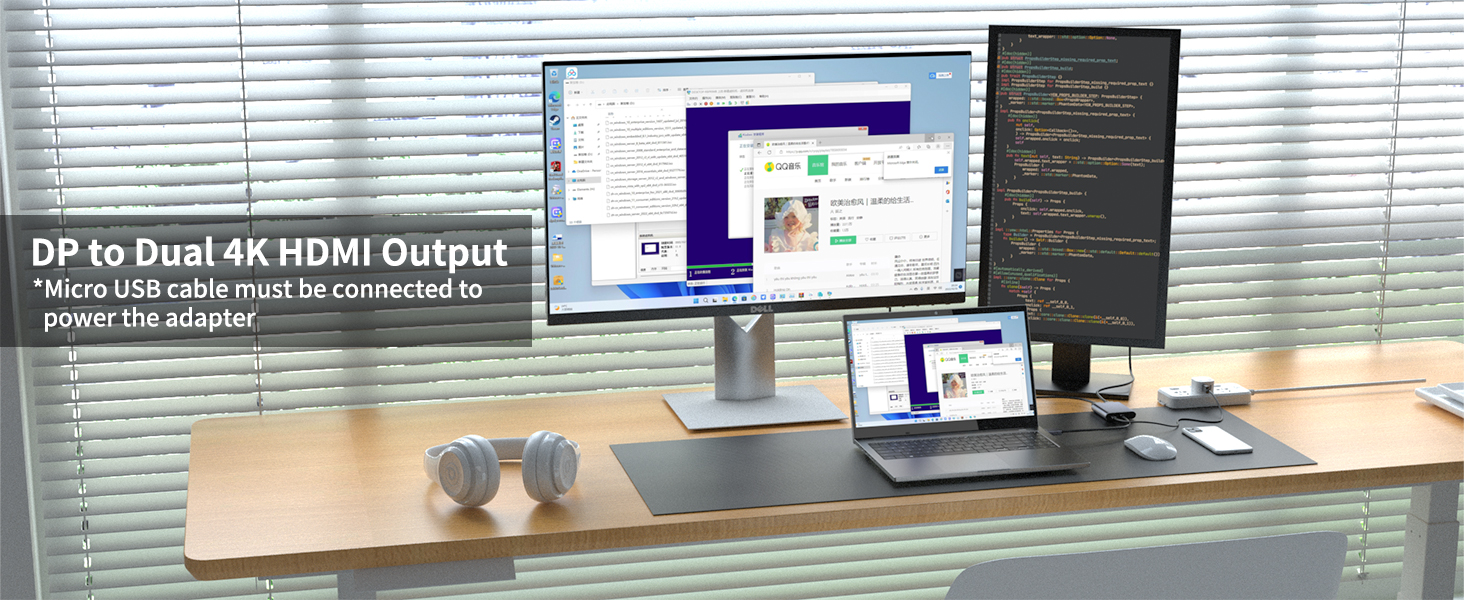 display port splitter for dual monitors