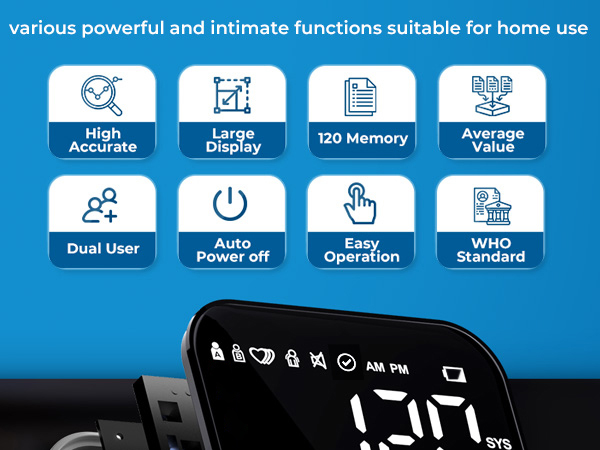 Upper Arm Blood Pressure Monitor for Home Use