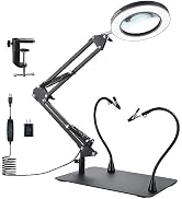 10X Magnifying Glass with Light, YOUKOYI 3-in-1 LED Magnifying Light, 3 Modes Stepless Dimming Ma...