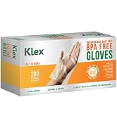 KLEX BPA Free Disposable Heavyweight CPE Plastic Poly Gloves Food Handling Prep Latex & Powder Fr...