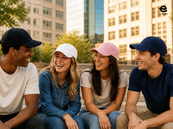 people wearing E by Elidan hat in various outfit.