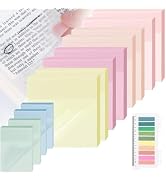 800 Sheets Transparent Sticky Notes with Index Tab, Waterproof & Crystal Clear Sticky Notes Sets,...