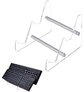 DICOSMETIC 2-Tier Acrylic Keyboard Display Stands Clear Mechanical Keyboard Holder 16.4x17.5x13.3...