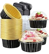 5oz Foil Ramekins with Lids 50 Pack,Free-Air Aluminum Foil Cupcake Liners Muffin Cups,Disposable ...