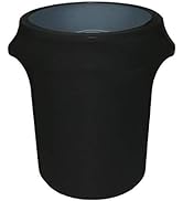 YOUR CHAIR COVERS - 32 Gallon Stretch Spandex Fitted Trash Can/Waste Container Cover - Black