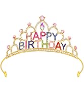 TODDER Birthday Girl Headband Happy Birthday Crown and Tiara for Women Girls Princess Crown for G...