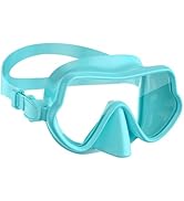 WSTOO Frameless Swim Goggles with Nose Cover for Adults, Panoramic Anti-Glare & Anti-Fog Tempered...