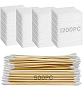 Gun Cleaning Supplies - 1200PC Gun Cleaning Patches & 500PC Gun Cleaning Swabs, 6" Long Cotton Sw...