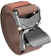 JUKMO Tactical Belt, Military Hiking Rigger 1.5" Nylon Web Work Belt with Heavy Duty Quick Releas...