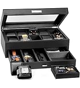 HOUNDSBAY Yachtsman Large Watch Box Jewelry Organizer for Men, Jewelry Box Organizer with Vegan L...