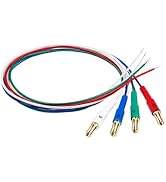 KOOKFJLLZ Headshell Lead Wires 4-Pack, Universal 1.2-1.4mm Pin OFC 24K Gold Plated Phono Cartridg...