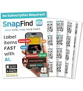 SnapFind AI Labels for Storage Bins & Moving, 48, White | AI names, categorizes, tags and...